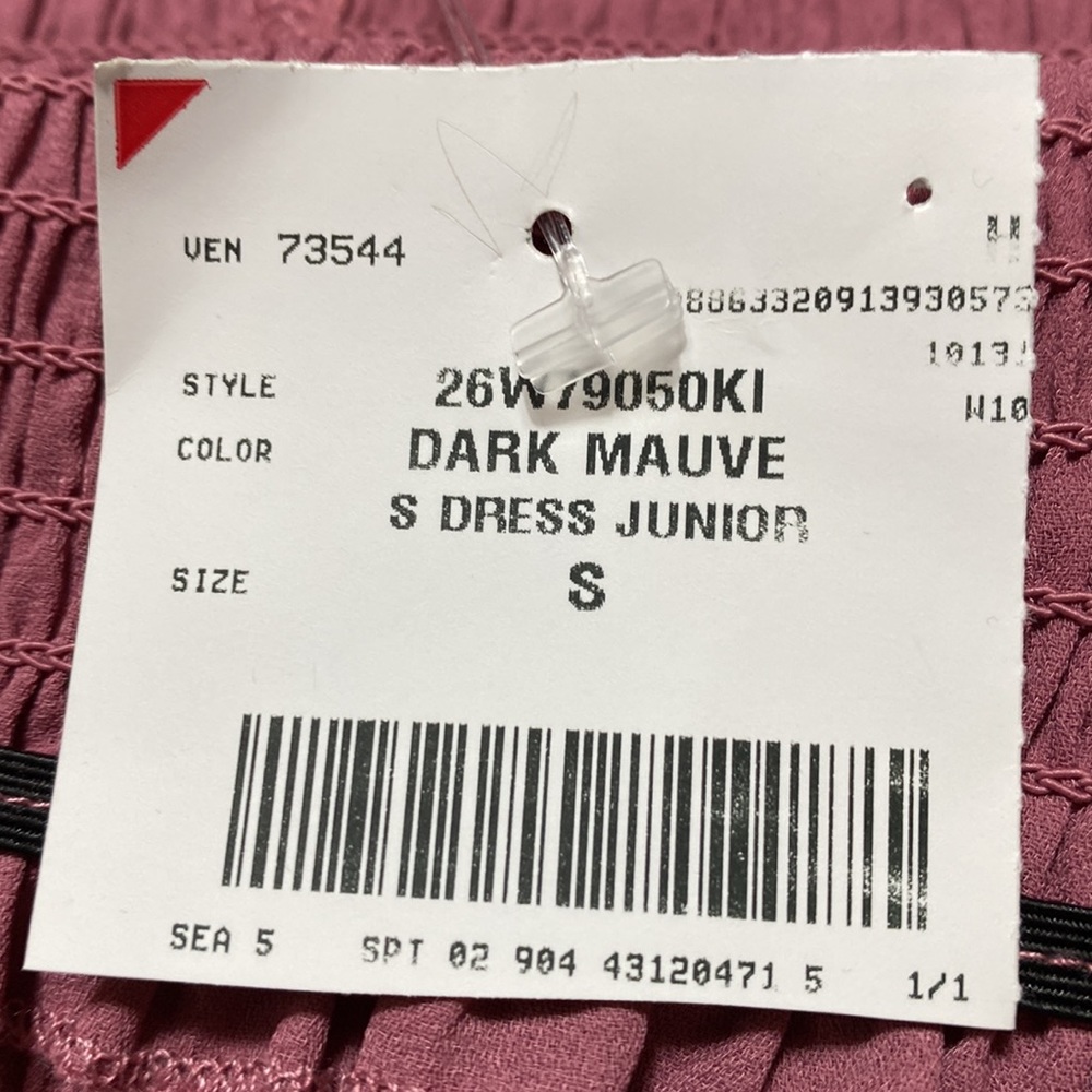 NWT Mauve Puff Sleeves Elastic Bodice Fitted Mini Dress S - Picture 7 of 10